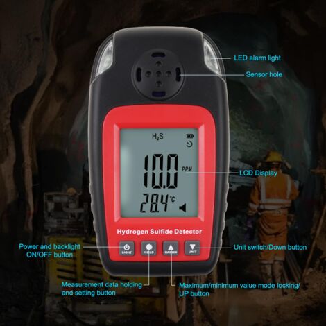 Sulfide Detector H2S Gas Detector Monitor Portable Sound and Flash Alarm h2s Gas Monitor for Security and Environmental Monitoring