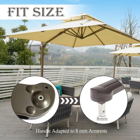 Patio Umbrella Accessories Parasol Replacement Parts Sunshade Parts Side Hanging Umbrella Holder for Table, Crank
