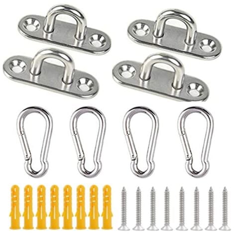 Stainless Steel Eye Plates, Heavy Duty Patio Umbrella Sail Hardware Kit for Parasol Fixing Accessories Swing Chair Hanging Hardware (M5, 1A)