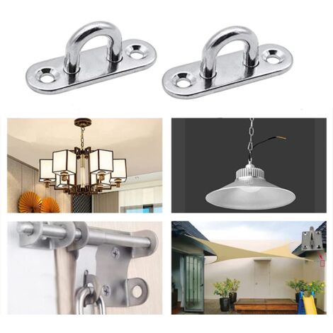 Stainless Steel Eye Plates, Heavy Duty Patio Umbrella Sail Hardware Kit for Parasol Fixing Accessories Swing Chair Hanging Hardware (M5, 1A)