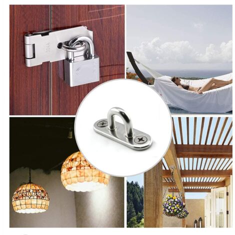 Stainless Steel Eye Plates, Heavy Duty Patio Umbrella Sail Hardware Kit for Parasol Fixing Accessories Swing Chair Hanging Hardware (M5, 1A)