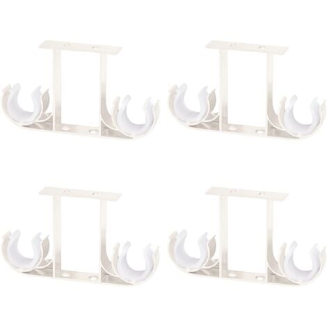 Pack of 4 Aluminum Alloy Curtain Rod Brackets for 28mm Curtain Rod (White)