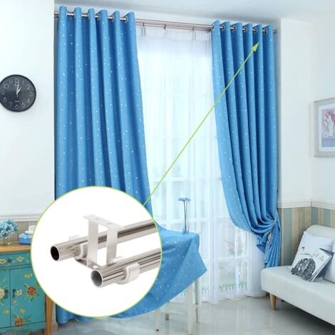 Pack of 4 Aluminum Alloy Curtain Rod Brackets for 28mm Curtain Rod (White)