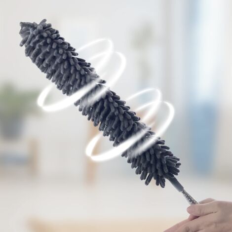 6 Pieces Telescopic Duster 250 cm, Washable Microfiber Dusters Different Cleaning Heads, Telescopic Duster for Ceiling Fan, Spider Web, Furniture, Cars