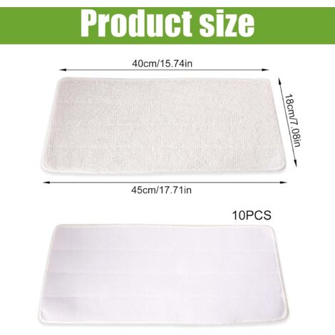 Pack of 10 Replacement Cloths for Vileda Steam Cleaner - Microfiber - Compatible with Vileda Steam XXL - Washable - Replacement Cover for All Floors (White)
