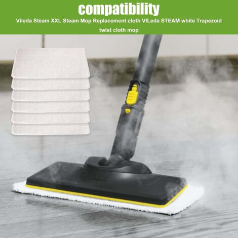 Pack of 10 Replacement Cloths for Vileda Steam Cleaner - Microfiber - Compatible with Vileda Steam XXL - Washable - Replacement Cover for All Floors (White)