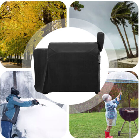 Outdoor BBQ Barbecue Cover Waterproof Rain Snow Proof Black 104x68.5x124cm