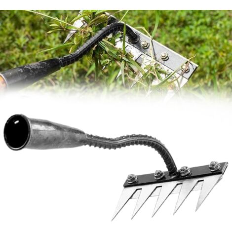 Carbon Steel Garden Rake, 2025 Detachable Heavy Duty Metal Garden Rake, Iron Rake for Gardening and Weeding, Hand Rake for Dethatching
