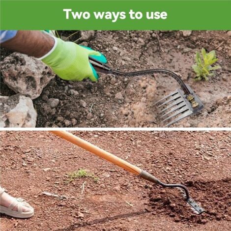 Carbon Steel Garden Rake, 2025 Detachable Heavy Duty Metal Garden Rake, Iron Rake for Gardening and Weeding, Hand Rake for Dethatching