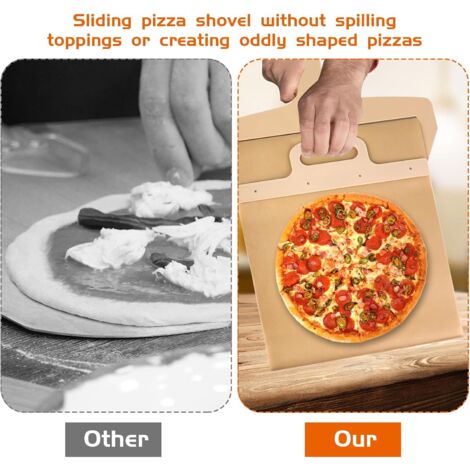 Sliding Pizza Peel, Pizza Peel, Non-Stick Pizza Peel, Wooden Pizza Peel with Handle, The Pizza Peel That Transfers Pizza Perfectly