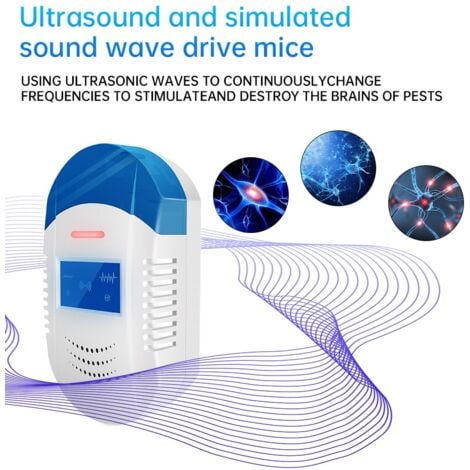 Ultrasonic Mouse Repeller - Dual Frequency Conversion & High Power - Effective - For Rats, Cockroaches, Insects, Spiders - Mice Control