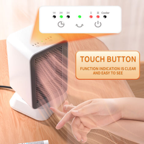 Ready Warm Ceramic Heater. 3 modes, adjustable thermostat, tilt sensor, overheat protection.