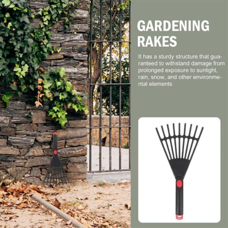 Plastic Hand Garden Rake Garden Leaf Rake Hand Cultivator Rake Gardening Tool  Clear Debris Lawn Shrub Bush and Flowers
