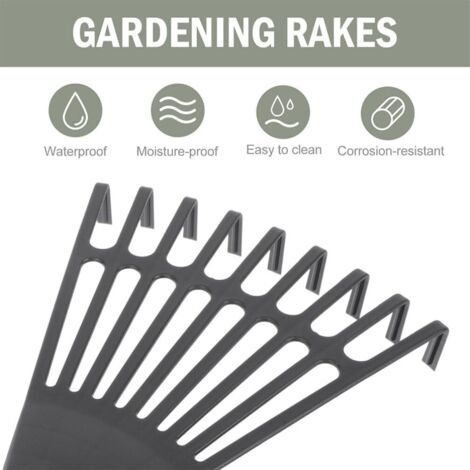 Plastic Hand Garden Rake Garden Leaf Rake Hand Cultivator Rake Gardening Tool  Clear Debris Lawn Shrub Bush and Flowers