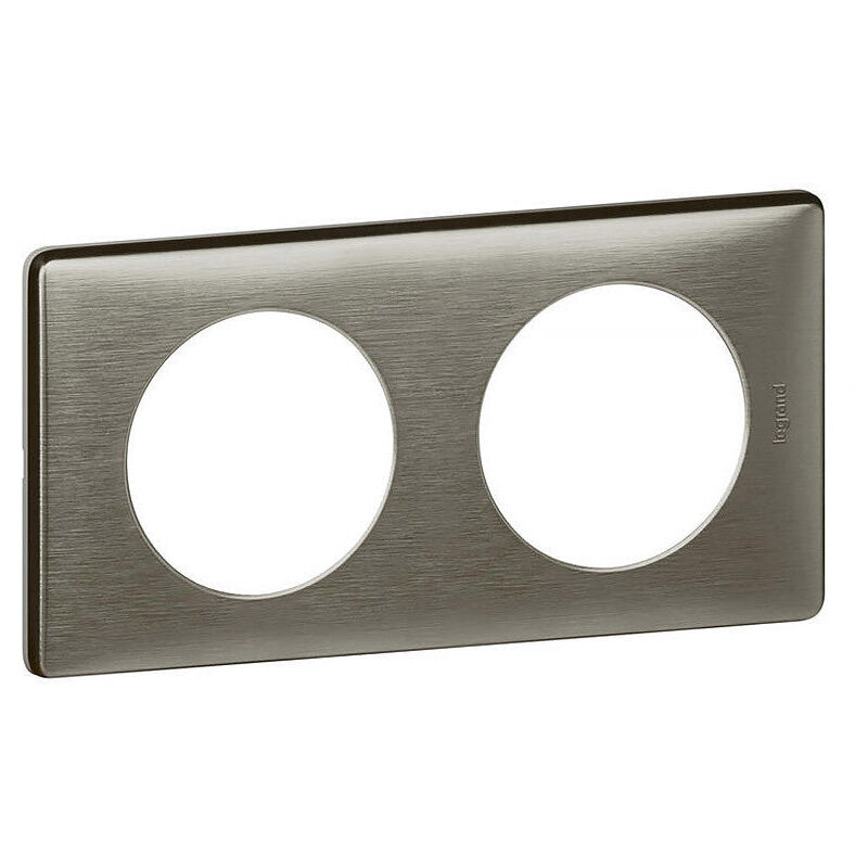 Plaque LEGRAND Céliane 2 postes- Métal Tungstène