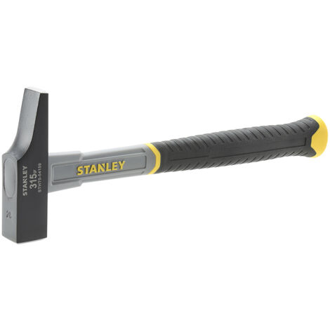 Stanley – Marteau menuisier manche fibre de verre 25 mm – Liaison époxy de la tête – Manche bi-matière nervuré – Grip étendu pour balancement optimum