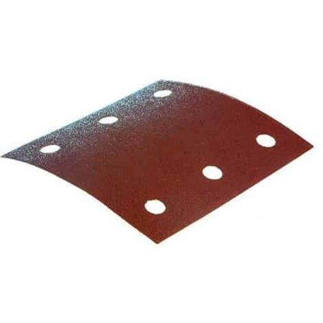 Makita – Lot de 10 feuilles abrasives 114x102 mm – Grain 240 – Système auto-agrippant – 6 trous pour évacuation poussière – Pour métal et bois