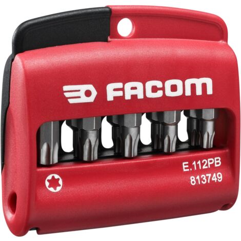 Facom – Jeu d'embouts de vissage 10 pièces – Tête torx – Boîte en polyamide résistante – Pour visseuse électrique