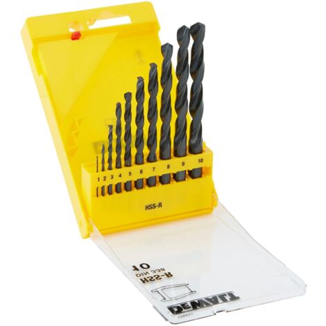 Dewalt – Coffret de 10 forets à métaux DT5911QZ – HSS-R pour acier jusqu'à 900 N/mm² – Foret hélicoïdal meulé – Angle de pointe 118° (1/5)