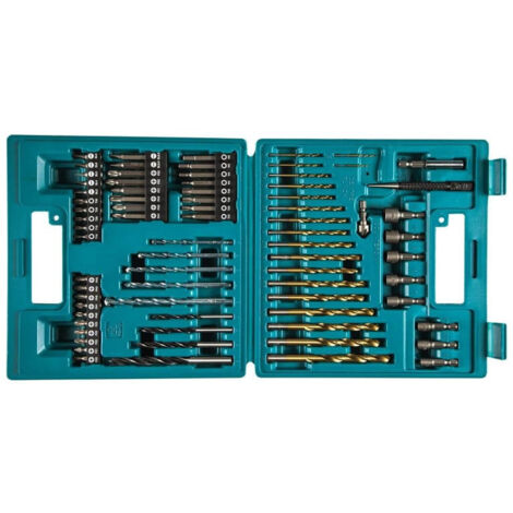 Makita – Set de 75 forets et embouts – 36 embouts de vissage – 28 forets HSS-TIN pour béton et bois – Mallette robuste incluse - B-49373