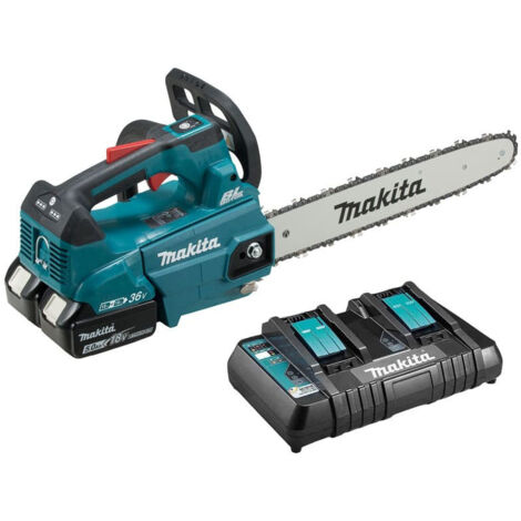 Makita – Tronçonneuse à batterie 35cm DUC356PT2B – 36V (2x18V) – 2 batteries Li-Ion 5Ah – Technologie XPT pour conditions humides