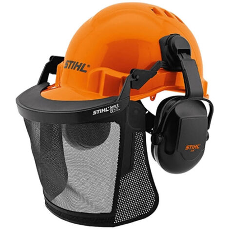 Stihl – Casque de protection 8880810 – Norme EPI EN 352/397/1731 – Visière nylon enveloppante – Ventilation intégrée pour confort