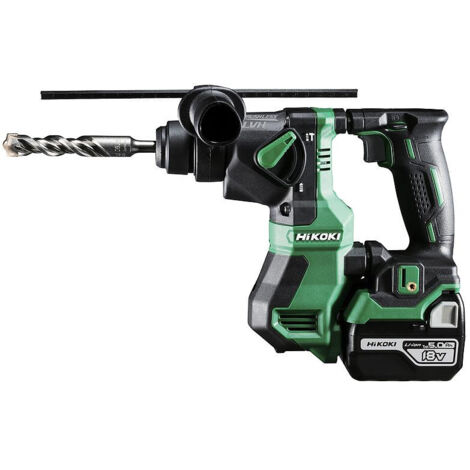 Perforateur SDS-Plus 18V – Moteur Brushless – Force de percussion 1,3J – Capacité béton 18mm – 2 batteries 5Ah – Coffret HIKOKI (1/9)