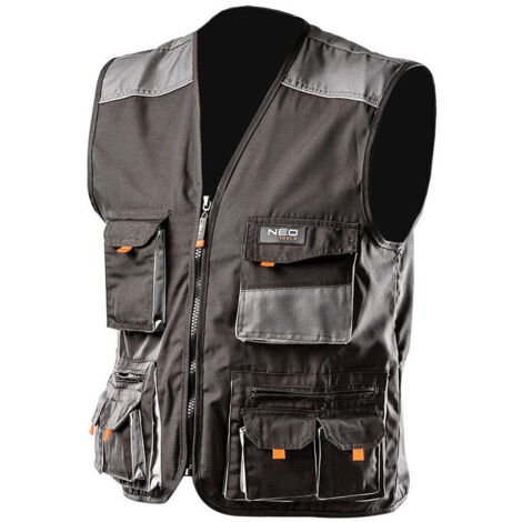 Gilet de travail haute visibilité gris – Textile Oxford résistant – Coutures triples – Zones réfléchissantes – Poches solides pour outils – NEO