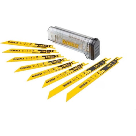 Coffret de 8 lames de scie sabre sécable bi-métal DEWALT DT2446-QZ avec boite de rangement