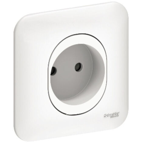 Prise de courant double SCHNEIDER Odace S320559 - 16A - 230V - 2x 2P+T - blanc