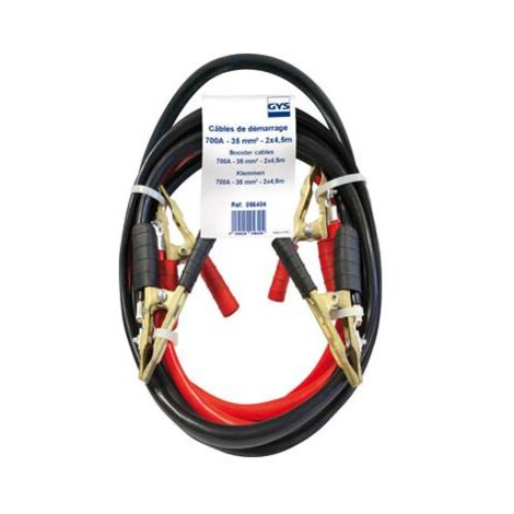 GYS – Câble de démarrage 700A 2x4,5m – Pinces en laiton pur – Modèle professionnel pour VL et Plde 4L à 7L