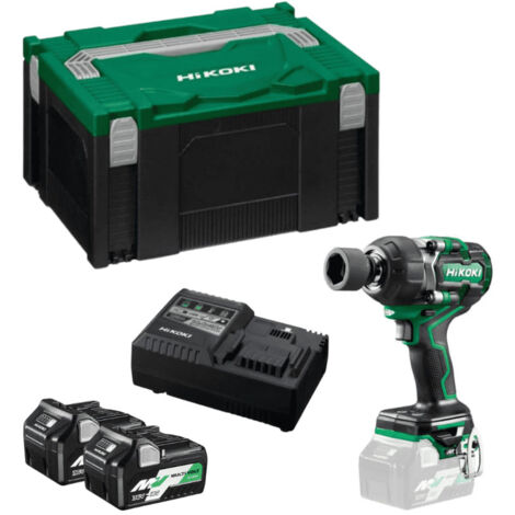 Hikoki – Boulonneuse à choc 36V avec 2 batteries 2.5Ah – Couple 1050Nm – Moteur Brushless – Porte outil carré 12,7 mm – IP56 pour environnements exigeants - 2X36V