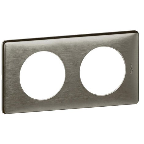 Plaque LEGRAND Céliane 2 postes- Métal Tungstène