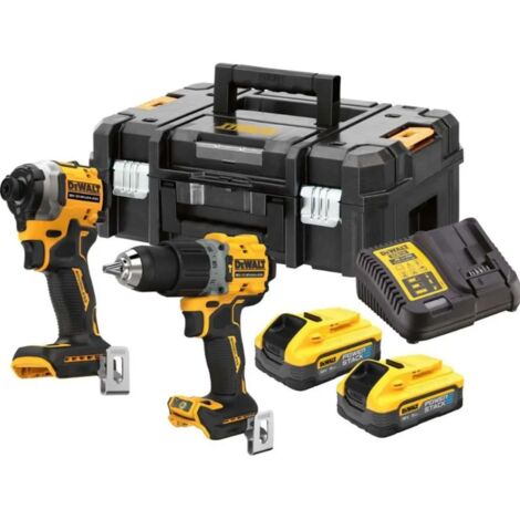 Dewalt – Pack 2 outils électroportatifs 18V DCK2050H2TQW – perceuse DCD805 Brushless – visseuse DCF850 205Nm – 2 batteries 5Ah POWERSTACK (1/8)
