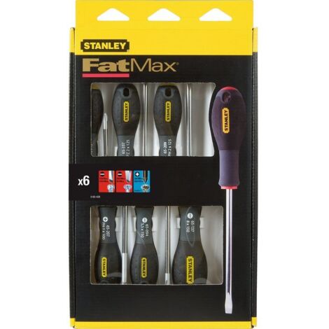 Stanley – Jeu de 6 tournevis cruciformes 2 électricien 2 mécanicien – Longueur 100mm – Pour vis Pozidriv – Pour travaux de précision (1/10)