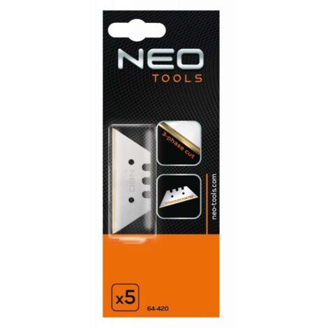 Lames de cutter trapézoïdales NEO TOOLS 64-420 5 pièces (1/3)