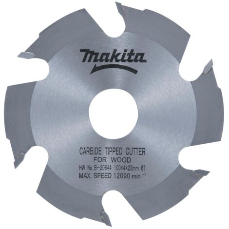 Fraise à rainurer 100mm B20644 – Alésage 22mm – 6 dents carbure pour bois – Coupe précise et rapide – Compatible lamelleuses Makita - Y106723