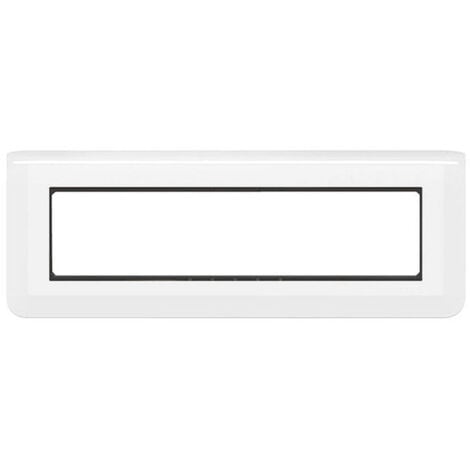 Plaque LEGRAND Mosaic avec support pour 8 modules horizontal blanc