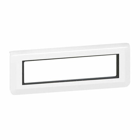 Plaque LEGRAND Mosaic avec support pour 8 modules horizontal blanc