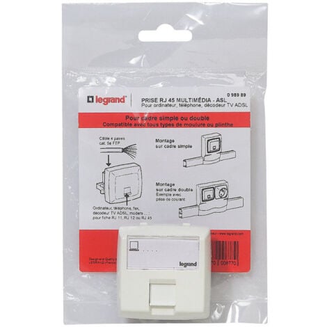 Prise RJ45 multimédia LEGRAND pour moulure appareillage en saillie blanc