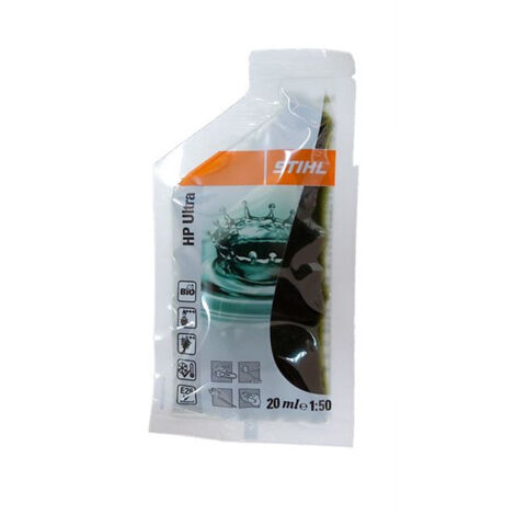 Stihl – Huile deux temps 7813198600 – HP ULTRA pour moteur thermique – 20 mL – Basse teneur en soufre – Normes JASO-FB, ISO-L-EGB