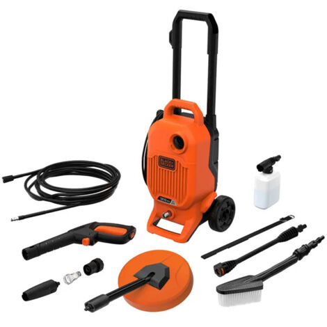 Black & Decker – Nettoyeur haute pression électrique 1700W 125 bar – Débit 408 l/h – Longueur tuyau 6m – Accessoires pour nettoyage extérieur - BEPW1700KIT-QS (1/2)