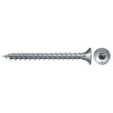 Boîte de 200 vis bois PowerFast II FPF II CTF tête fraisée FISCHER empreinte TX - zingué blanc - filetage totaltailleØ 3 x 25mm