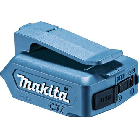 Makita – Adaptateur d'alimentation USB pour batteries Li-ion CXT 10.8V/12V Max – Port USB 5V/2,1A – Charge rapide pour outils électroportatifs (1/5)