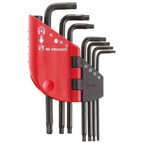Facom – Jeu de clés Torx 7 pièces – T10, T15, T20, T25, T27, T30, T40 – Tête sphérique pour accès en espaces confinés – Magnétiseur inclus (1/10)