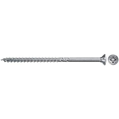 Boîte de 200 vis PowerFast II FPF II CZP tête fraisée FISCHER empreinte PZ - zingué blanc - filetage partiel