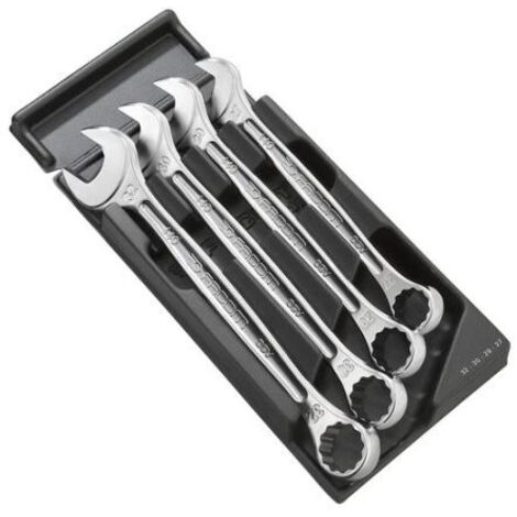 Facom – Jeu de clés mixtes 4 pièces – Dimensions 27-32 pouces – Mousse pour usage intensif – Hexagone de manœuvre (1/3)