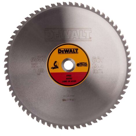 Dewalt – Lame de scie circulaire 355mm – 66 dents TCG pour métaux ferreux – Diamètre alésage 25,4mm – Construction brasée pour coupes nettes - DT1926-QZ (1/6)