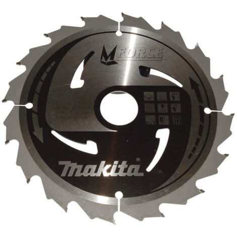 Makita – Lame de scie circulaire carbure Mforce 190mm – Double denture pour bois dur – Coupe nette et rapide – Longévité accrue