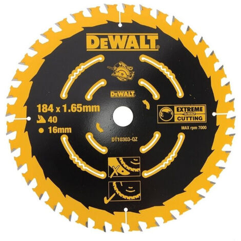 Lame de scie circulaire Ø184x16mm 40 Dents DEWALT DT10303-QZ